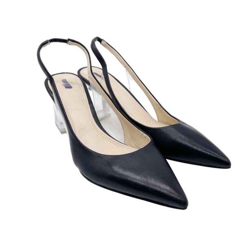 Marc Fisher LTD Women's Black Leather Zudi Slingback‎ Pump 5.5M